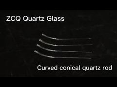 Haste de quartzo transparente Haste de vidro cônica curvada Superfície lisa